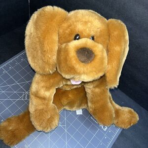 Cuddle Zone Commonwealth Plush Brown Floppy Dog With Tongue Hanging Out Y2K 2000